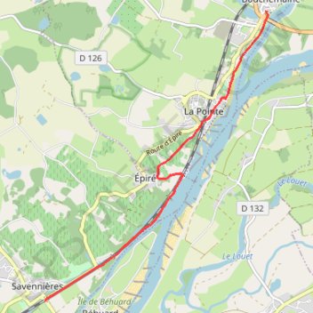 La Loire - entre Bouchemaine et Savennières GPS track, route, trail