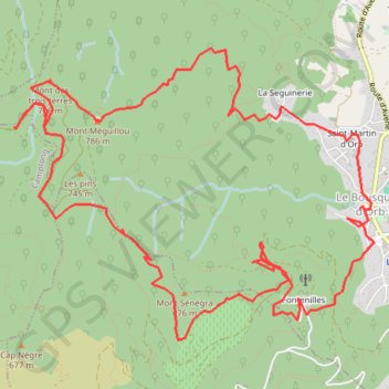 Monts Sénégra & Méguillou (Le Bousquet d'Orb) GPS track, route, trail