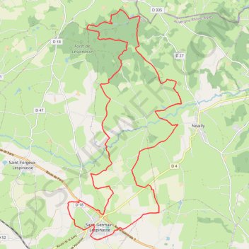 De la vallée de la Teyssonne à la Forêt de Lespinasse - Saint-Germain-Lespinasse GPS track, route, trail