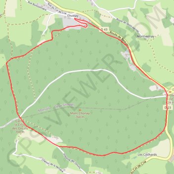 Circuit du Mont Saint-Rigaud - Monsols GPS track, route, trail