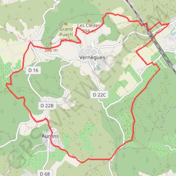 Autour d'Aurons GPS track, route, trail