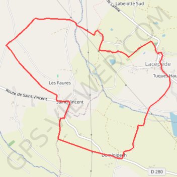 Randonnée entre Lot et Garonne GPS track, route, trail
