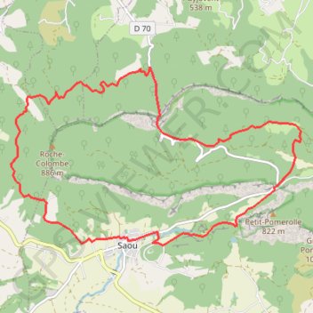 Rochecolombe - Saoû GPS track, route, trail