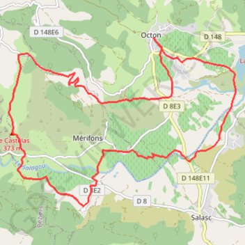 Octon - Mérifons - Malavieille - La Lieude GPS track, route, trail