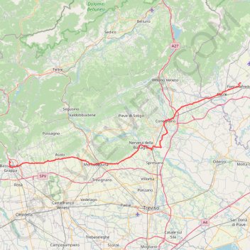 Bassano del Grappa Fontanafredda GPS track, route, trail