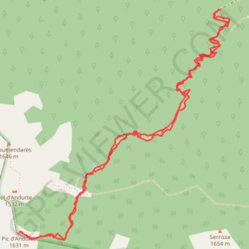 Randonnée pic Andurte GPS track, route, trail