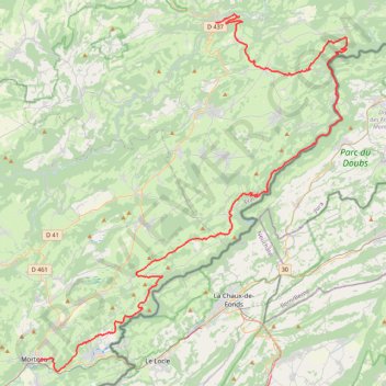 Grandes Traversées du Jura - Gorges du Doubs GPS track, route, trail