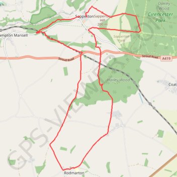 Sapperton to Rodmarton GPS track, route, trail