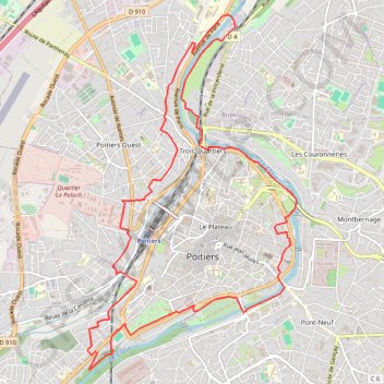 Tour de Poitiers Plateau GPS track, route, trail