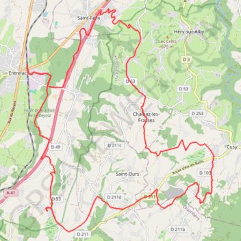 Albens-Chainaz-Cusy-Mognard GPS track, route, trail
