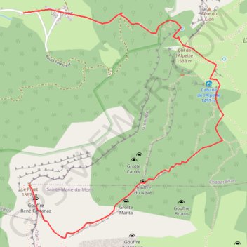 Sommet du Pinet ou le Truc GPS track, route, trail