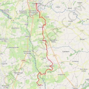 Le chemin aux Anglais - Coutances à Cérences GPS track, route, trail