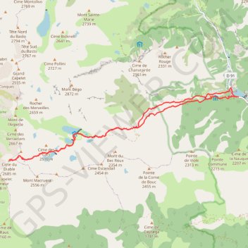 Cime du Diable GPS track, route, trail