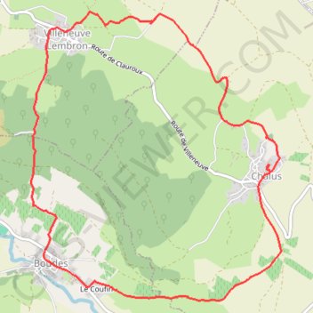 Villeneuve, Boudes et Chalus GPS track, route, trail