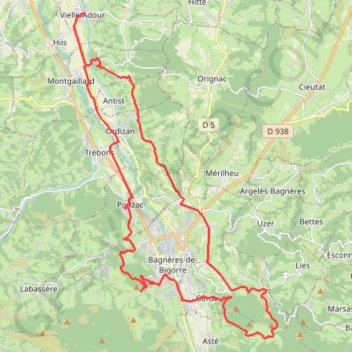 Autour de Bagnères-de-bigorre GPS track, route, trail