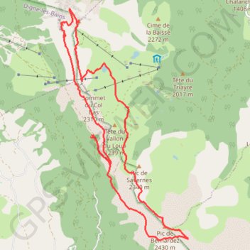 Rando Seyne pic Bernardez Dormillouse GPS track, route, trail