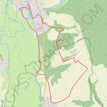 Le fort - Dieue-sur-Meuse GPS track, route, trail