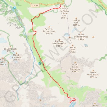 Col et Lacs d'Arsine (Oisans) GPS track, route, trail