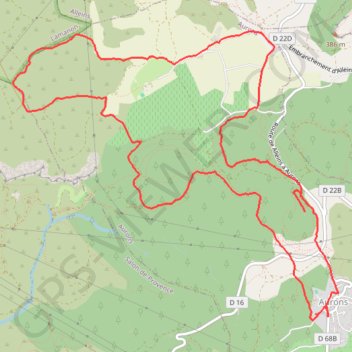 Aurons-La Plaine du Sonnailler GPS track, route, trail