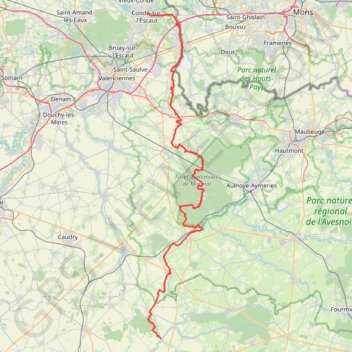 GR122 De Condé-sur-l'Escaut (Nord) à Hannapes (Aisne) GPS track, route, trail
