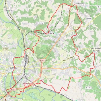 GR4 Saintes -La chapelle-Saintes GPS track, route, trail