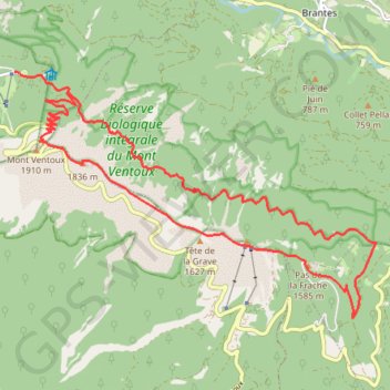 Crêtes et corniche nord du Mont Ventoux - Beaumont-du-Ventoux GPS track, route, trail