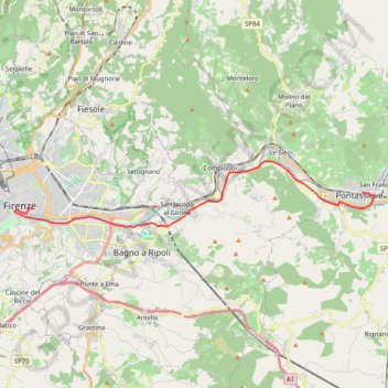 De Pontassieve à Florence GPS track, route, trail