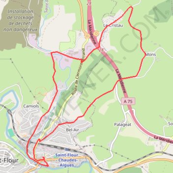 Autour de Saint-Flour GPS track, route, trail