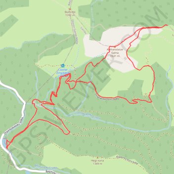 Arthanolatze depuis R19 (lac d'Iraty) GPS track, route, trail