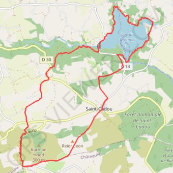 Saint-Cadou et le Lac du Drennec - Sizun GPS track, route, trail