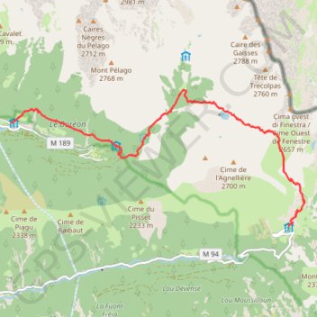 Traversée des Alpes - Étape 28 GPS track, route, trail