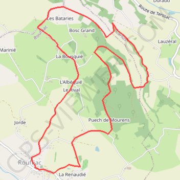 Circuit du Puech de Mourens - Rouffiac GPS track, route, trail