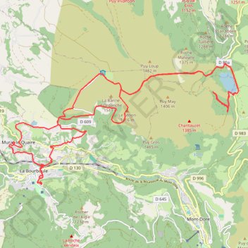 La Bourboule - Lac du Guéry GPS track, route, trail