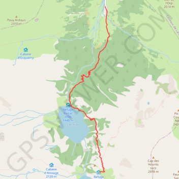 Granges d'Astau - Refuge d'Espîngo GPS track, route, trail