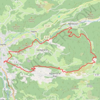 Vagney-Rochesson-Planois GPS track, route, trail