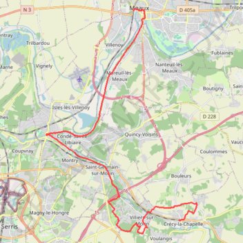 De Crecy la Chapelle à Meaux par Esbly GPS track, route, trail