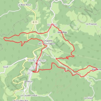 La chapelle - Saint-Bonnet-Elvert GPS track, route, trail