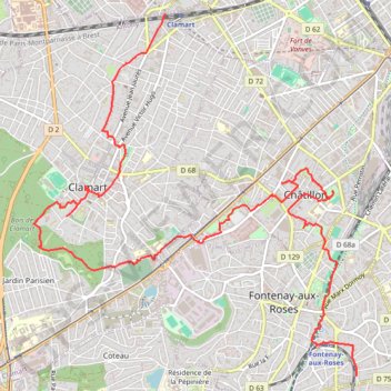 De Clamart a Fontenay-aux-roses - rando GPS track, route, trail