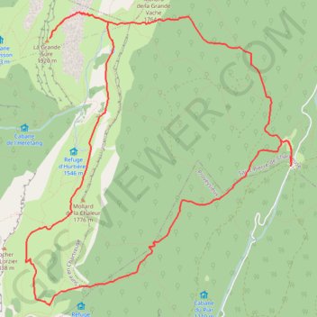 La Grande Sure par le Col d'Hurtière GPS track, route, trail