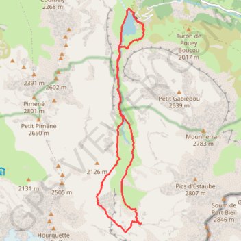 Cirque d'Estaubé depuis le lac des Gloriettes GPS track, route, trail