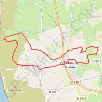 Les Moitiers d'Allonne (50270) GPS track, route, trail