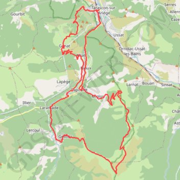 De Tarascon sur Ariège au Col du Sasc et au Col du Trou GPS track, route, trail