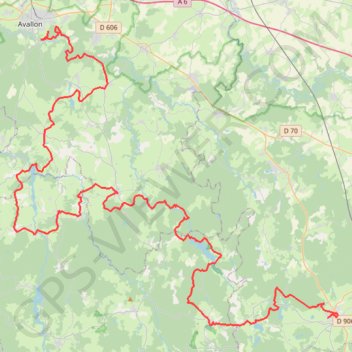 Grande Traversée du Morvan - Avallon - Saulieu GPS track, route, trail