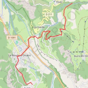 Tour des Écrins, du Bourg d'Oisans à Huez GPS track, route, trail