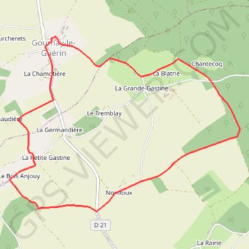 Circuit des Fermes - Gournay-le-Guérin GPS track, route, trail