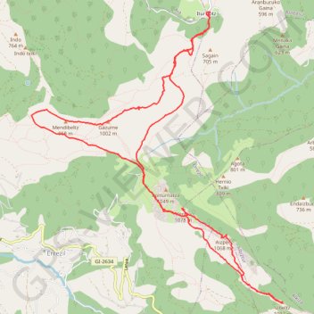 Ernio, Urbeltz, Mendibeltz y Gazume desde Ituriotz GPS track, route, trail