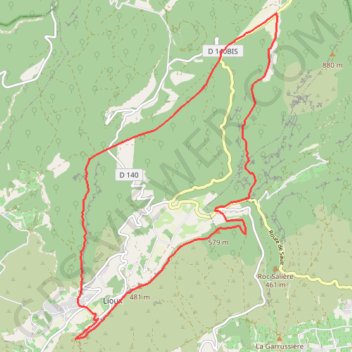 Faille et combe de Lioux GPS track, route, trail