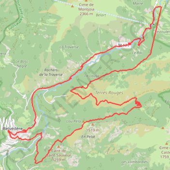 Mont Péla et terres rouges GPS track, route, trail