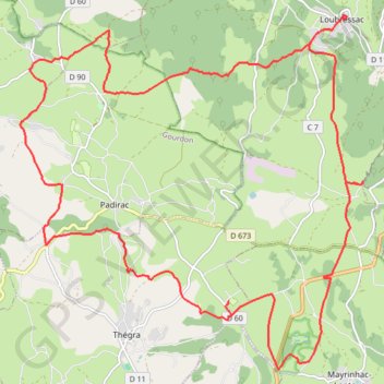 Loubressac - Thégra GPS track, route, trail
