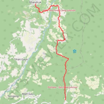 Tour Annapurna - Jour 17 - Ghandruk - Pothana GPS track, route, trail